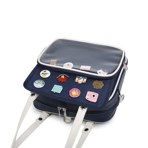 RAINBOW SMILE Ita Bag Multi-Purpose Backpack Crossbody Purse Kawaii Pin Display Bag with Insert for Anime Pins Display3