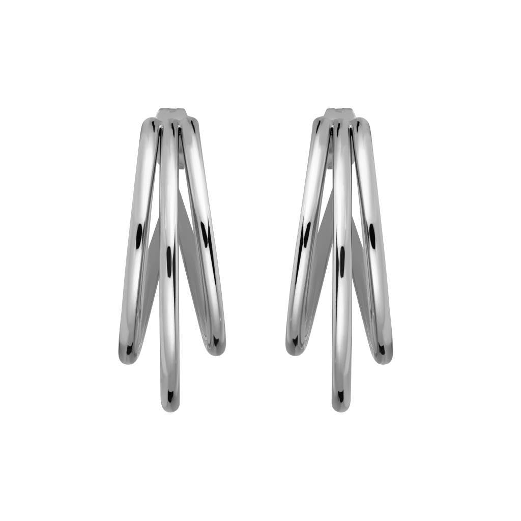 Rosefield Pendientes de mujer de plata, elegantes, modernos, vintage, diseño de aro con clip o enchufe, regalo para mujeres, uso diario, ocasión de alta calidad