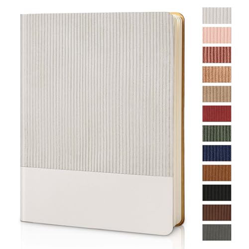 Image of Lined Journal Notebook for Work College Ruled Note Book 7.2 inchx9.6 inch B5 PU Leather Daily Journaling 160 Pages for Women Men Writing Home School Supplies Business (Grey)