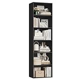 Photo Gallery firfurd 190,5 cm libreria profonda 30 cm, libreria da parete a 6 ripiani, librerie con ripiani regolabili, scaffale salvaspazio, per studio, soggiorno, ufficio, cucina, 48x30x190,5cm, nero Photo Gallery firfurd 190,5 cm libreria profonda 30 cm, libreria da parete a 6 ripiani, librerie con ripiani regolabili, scaffale salvaspazio, per studio, soggiorno, ufficio, cucina, 48x30x190,5cm, nero