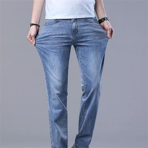 Men's Spring Fall Blue Slim Jeans – Casual Stretch Denim Pants, Stylish Trousers3