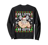 Funny No Lifts No Gifts Ugly Christmas Workout Powerlifting Sweatshirt
