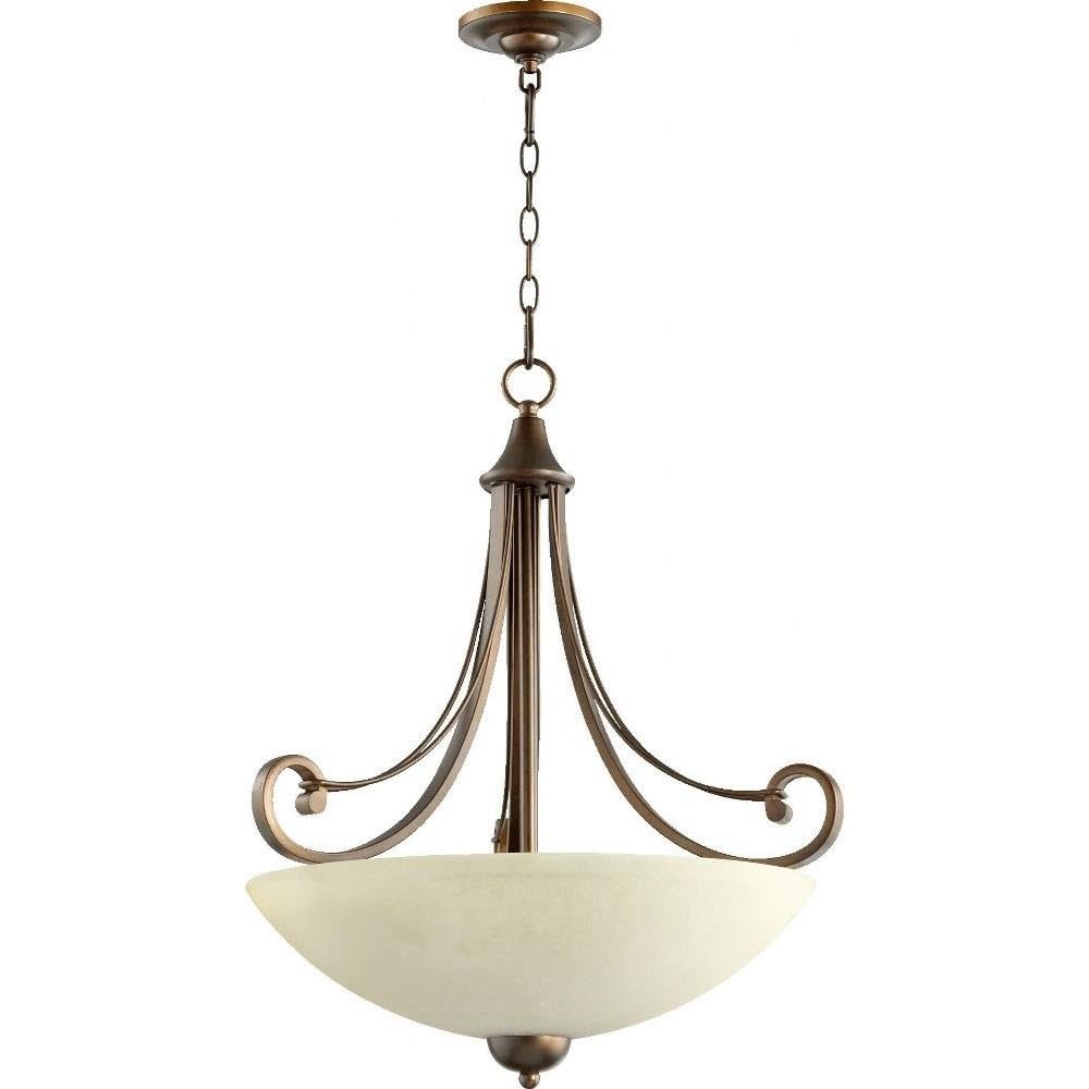 Quorum 8131-4-86 Transitional Four Light Pendant from Lariat Collection in Bronze/Dark Finish,