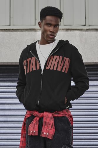 Image of SNITCH Grind Men Casual Jacket | Oversized Fit Hooded Neck Typographic Print & Full Sleeve | 100% Cotton Terry Fabric Breathable & Comfortable Urban Streetwear Hoodie
