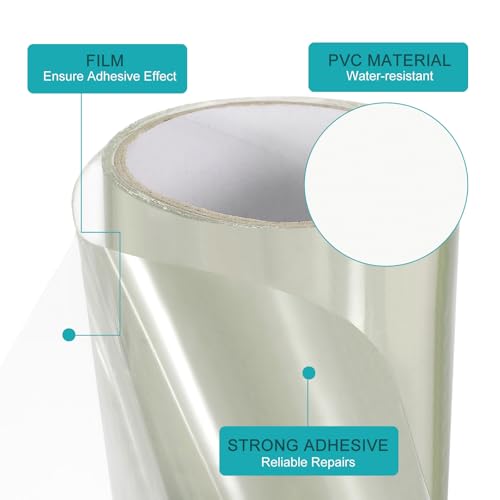 Image of MECCANIXITY Waterproof Patch Seal Tape 4 in x 5 Ft, PVC Leak Proof Repair Sealing Duct Tape for HVAC, Roof Crack, Boat, Hoses Pipes, Awning, Transparent