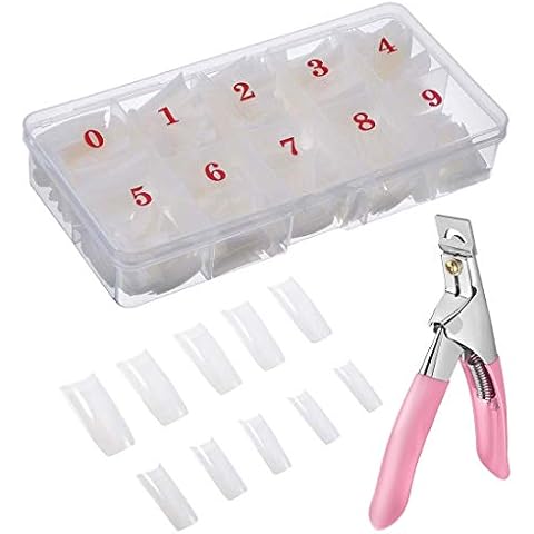 500 Piezas Uñas Postizas Francesa con Caja y Cortauñas Cover