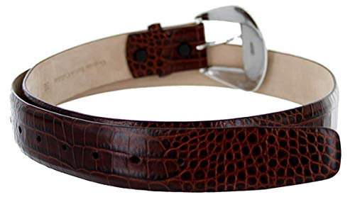 S5359K_Western Alligator Embossed Genuine Full-Grain Cowhide Leather Belt, 1-1/2" Wide4
