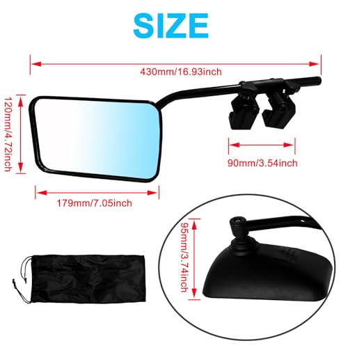 LCAUTFR Wohnwagenspiegel 2 Stück Abschleppspiegel Zusatzspiegel Universal für Auto Wohnmobile Caravan Anhänger (Links & Rechts)