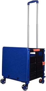 Wózek na Zakupy Składany Przenośny wózek na zakupy na kołach Składane koszyk na zakupy z wózkiem narzędziowym na zakupy, artykuły spożywcze Wózek na Zakupy Lekki (Color : Blue)