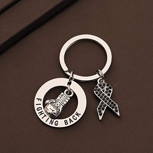 Image of CENWA Melanoma Cancer Awareness Gift Black Ribbon Survivor Gift Skin Cancer Survivor Narcolepsy Awareness Cancer Support Gift