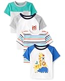 The Children's Place,Baby Boys,and Toddler Short Sleeve Crew Neck Tees,Zoo Critter 4-Pack,4 Years