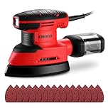 Detail Sander Electric: DEKOPRO 180W Mouse Sander Corded Sanders Hand Tool 13000 RPM with Dust Collector, 15pcs Sandpaper