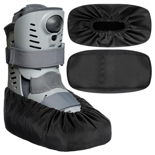 Shyyween 2 Pcs Air Cam Walking Boot Covers for Medical Fracture Cast Boots Shoe Covers for Broken Foot Ankle Recovery Protection Machine Waterproof Rain (Medium)