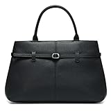CHUNLI Satchel Purses for Women, Medium Crossbody Handbag with Detachable Shoulder Straps, Ladies Vegan Leather Top Handle Work Bags, Black