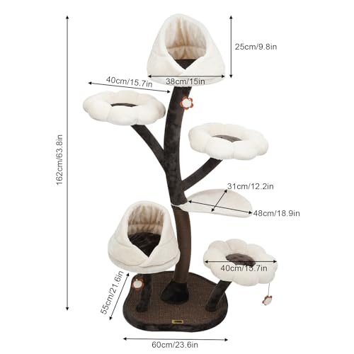 Árbol para gatos, torre de 163 cm con 6 niveles miniatura 2