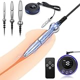 Heuceo Male Electric Shock Urethral Dilator Plugs with 3 Sizes Set, Metal E-stim Electrical Stimulation Urethral Sound Penis Torture Anal Plug Masturbation Rod BDSM Sex Toys for Men Couples Beginner