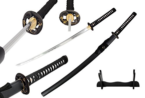 Vulcan Gear Traditional Japanese Handmade Sharp Katana Samurai Sword with Scabbard (Dragon Tsuba)