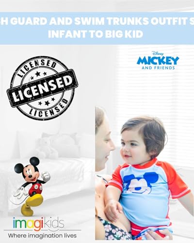 Image of Disney Mickey Mouse Rash Guard and Swim Trunks Outfit Set Infant to Toddler
