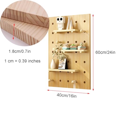 Genérico Estante de Pared para Herramientas, Taladro, Juego de Llaves, Organizador de Tablero Perforado Blanco - Paneles de exhibición de Madera Maciza montados en la Pared para Manualidades y Cocina