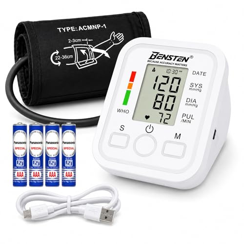 Image of Digital Blood Pressure Monitor Machine for Home Use | Automatic Upper Arm BP Monitor with Cuff (22-36 cm) | Large LCD Display | USB & Battery Operated | Memory Function | 1 Year Warranty
