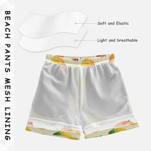DOMIKING Mango Beige Toddler Boys' Swim Trunks Mesh Lining Swim Shorts for Boys Beach Pool Adjustable Waist4