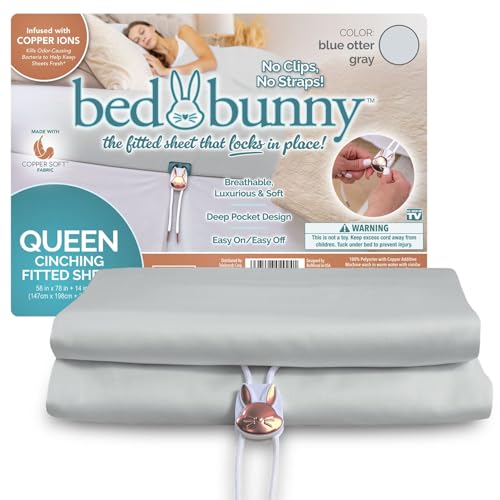 Bed Bunny Fitted Sheet Only As Seen On TV StayFit Compression Cord No Slip No Pop Off Wrinkle-Free Soft Up to 14
