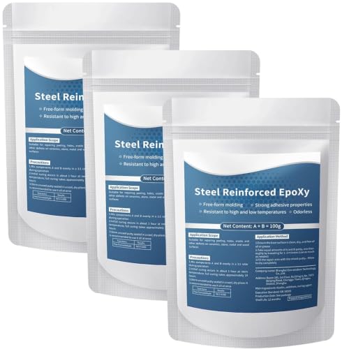 Image of Steel Reinforced Epoxy Putty, 2 Part Moldable Repair Putty,3 | Heavy Duty Hand Mix Epoxy Clay for Metal Wood Ceramic Plastic Stone Crack Hole Repair Fast Set Sandable DIY Filler Kit
