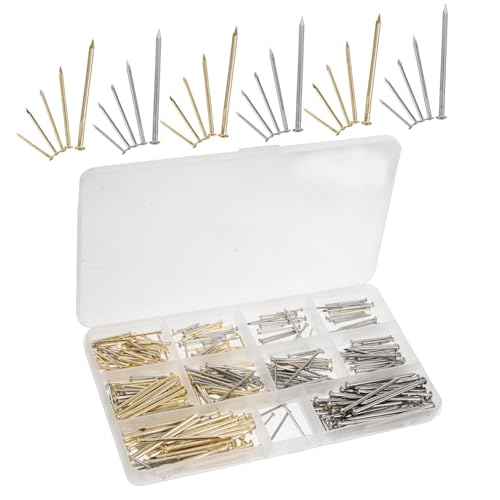 Image of Mipcase 400pcs Assorted Picture Hanging Nails Wall Mounting Hardware Finishing Nails for Artwork and Frame Display Easy Installation Included