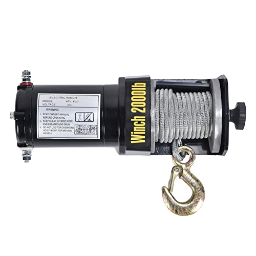Winche eléctrico 2000LBS con terminal de cobre y gancho de acero miniatura 5