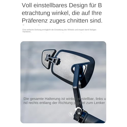 Espejo de bicicleta de gran angular que elimina puntos ciegos con rotación de 360° 5