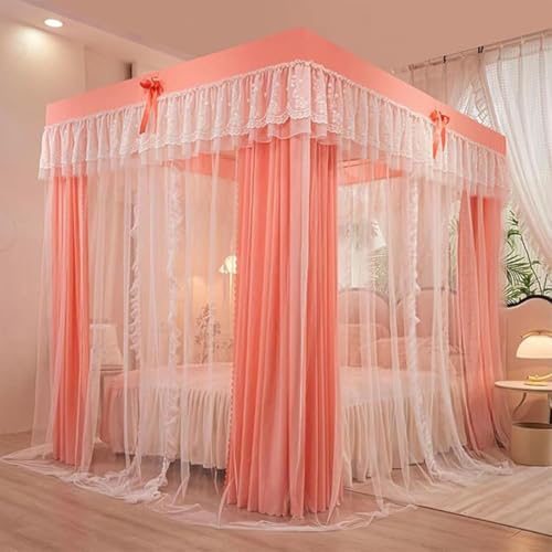 Toldo de cama de lujo mosquitera dosel con diseño refinado para dormitorio F 3
