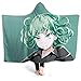 Anime One Punch Man Tatsumaki Coperta con cappuccio Coperta da tiro indossabile ultra morbida Cappuccio Poncho Regalo Ufficio S 50 "X40"