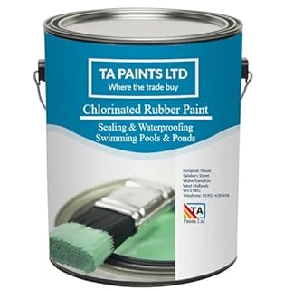 T A Paints Ltd Chlorinated Rubber Swimming Pool Paint For Concrete & Primed Fiberglas Excellent waterproofing and chemical protection also for ponds (1L BS 20 E 51 Blue)