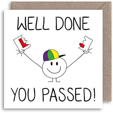 Well Done Passed Driving Test Card - Congratulations Greeting Card - Hugs Illustration Card - Funny Learner Driver Card - Cute New Driver Card Cover
