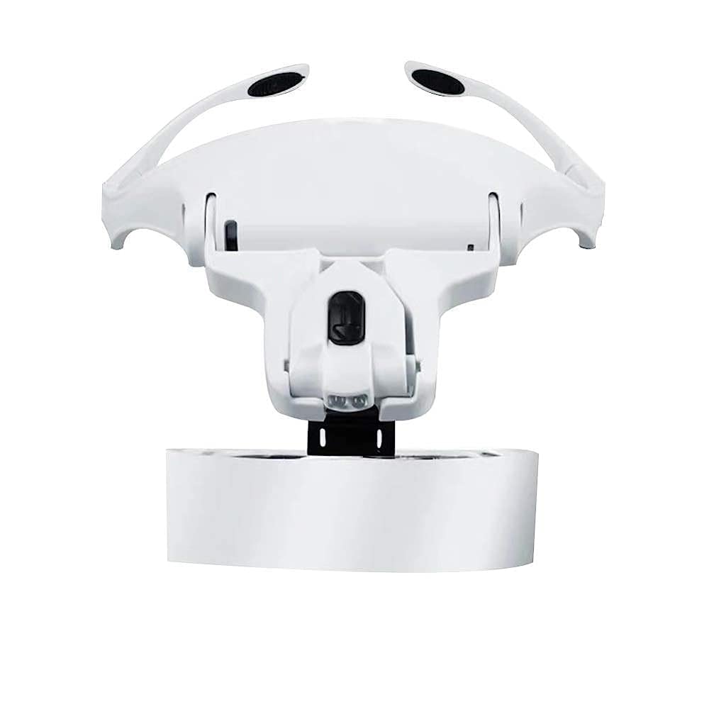 asdchZen Headband Magnifier With Led Light Hands Free Reading Magnifier Glasses Magnifying Glasses With 2 Led Light 5 Detachable Lenses For Reading Electronic Repair Magnifi