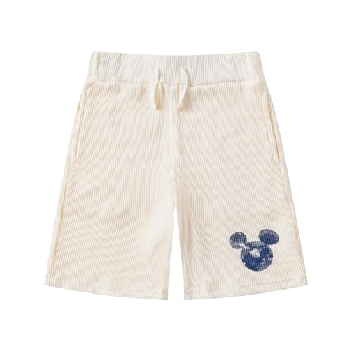 Image of Disney Mickey Mouse Boys Waffle Knit Short Sleeve T-Shirt and Shorts Set with 1 Piece Toy for Toddlers