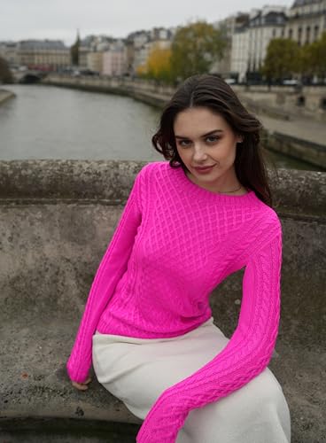 Image of v28 Women Crew Neck Knit Stretchable Elasticity Long Sleeve Sweater Jumper Pullover