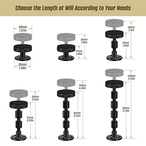 Wior 4Pcs Adjustable Threaded Bed Frame Anti-Shake Tool, Headboard Stoppers, Bedside Headboards Prevent Loosening Anti-Shake Fixer Room Wall, Beds, Sofas Easy Install No More Creaking (27-138Mm) #TOP2