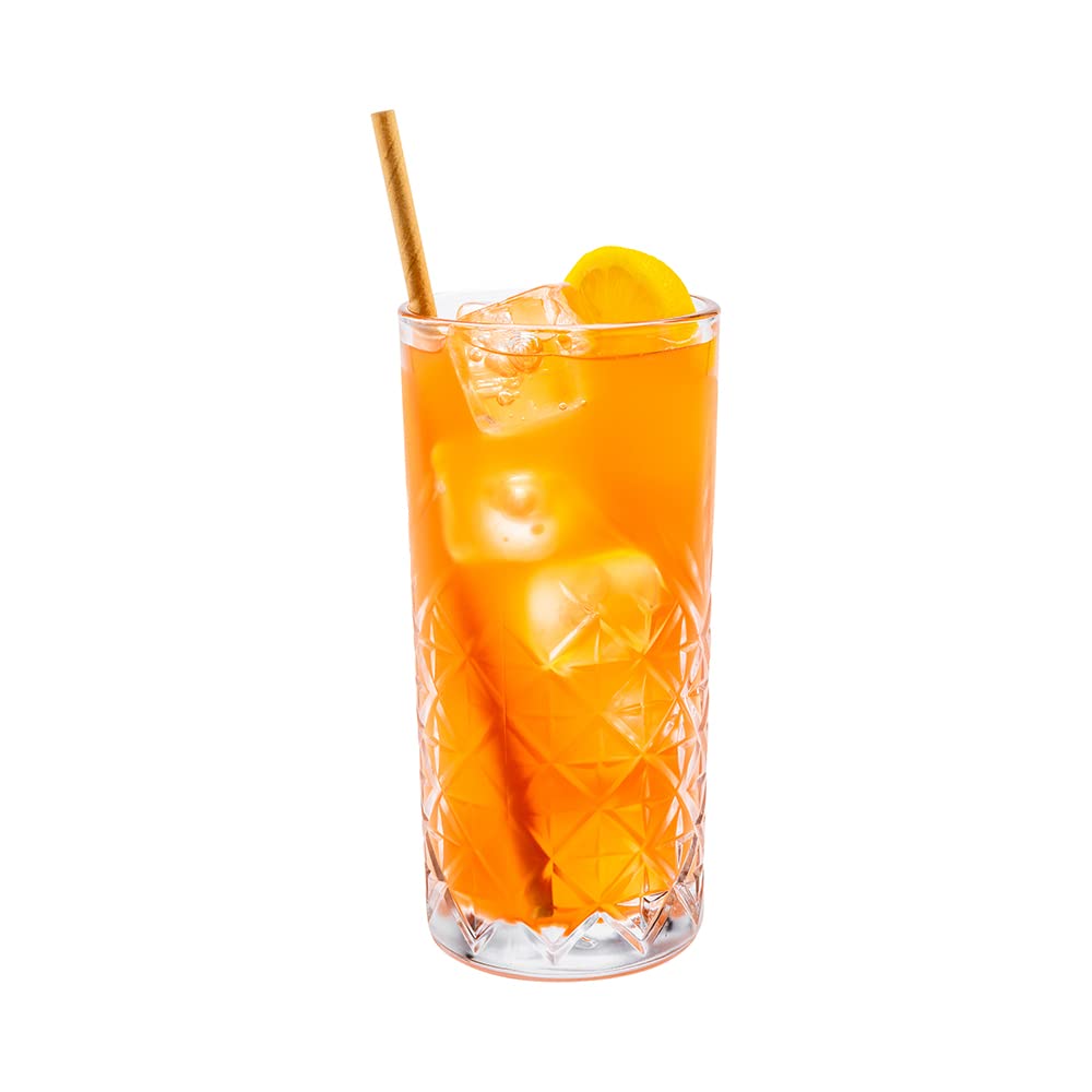 Restaurantware Vaso para bebidas Timeless de 15 onzas – grabado – 3 x 3 x 6 1/4 pulgadas – Caja de 12 unidades