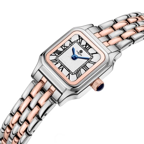 Image of Carlton London Women Chloe Analog Watch Gift Set, Square Dial, Stainless Steel Strap, Quartz Movement, Square Dial, Silver Tone Strap, 30M Water Resistant, Casual Wear |