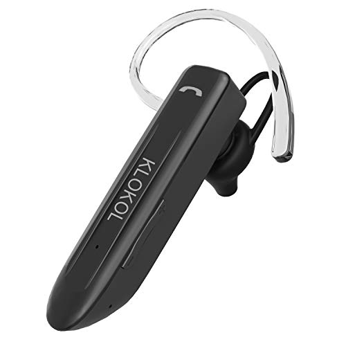 Mute Function Bluetooth Headset KLOKOL Bluetooth V5.0, 24Hrs Talking Time, w/Mic Earpiece Noise Canceling for Cell Phones Business Office Driving Handsfree Compatible with iPhone and Android (Black)