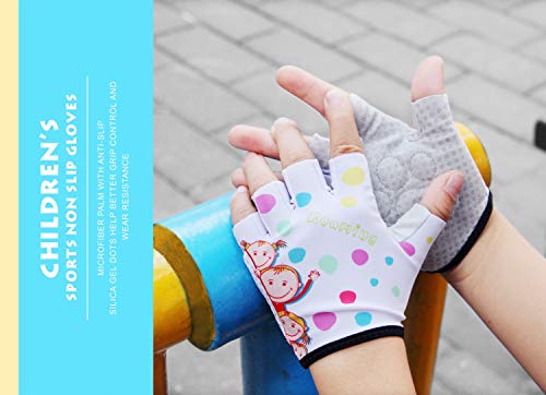 Boan Sports 2KIDS-GLOVES-201912 Kids Half Finger Gymnastics Gloves For Age 1-9 Boys Girls Climbing Biking Good Grip Control Gloves thumb #2