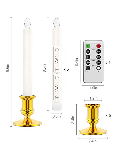 Image of RONXS LED Window Candles with Timer, Flameless Battery Operated 6pcs