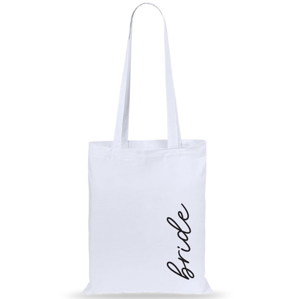 eBuyGB White Bride Tote Bag, Hen Party Bag, Bridesmaid Favours, White Bride to Be Bag, Hen Party Gift Bag, Hen Do Goody Bag