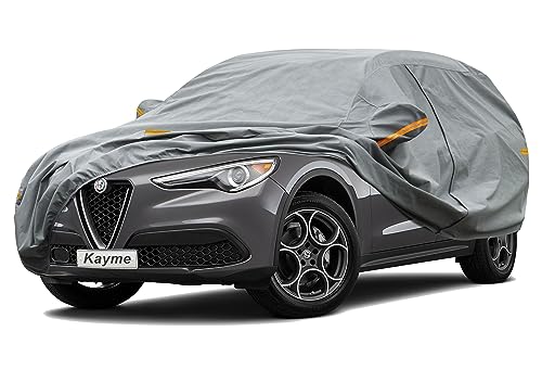 Image of Kayme Heavy Duty SUV Car Cover Custom Fit Alfa Romeo Stelvio (2017-2025) Waterproof All Weather for Automobiles, Full Exterior Covers Sun Rain UV Protection.（Deliver About 3-10 Days）