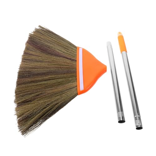 SWETRACE Naturbesen mit Langem Stiel 106cm Handgefertigter Garten und Hausbesen aus Weichem Stroh Weiche Kehrbürste für Innen und Außen Traditioneller Vietnamesischer Besen
