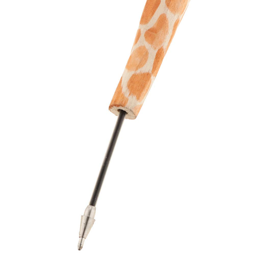 Handgeschnitzter Gelschreiber Aus Holz – Giraffe, 0,5 Mm, Inkl. Ersatzmine