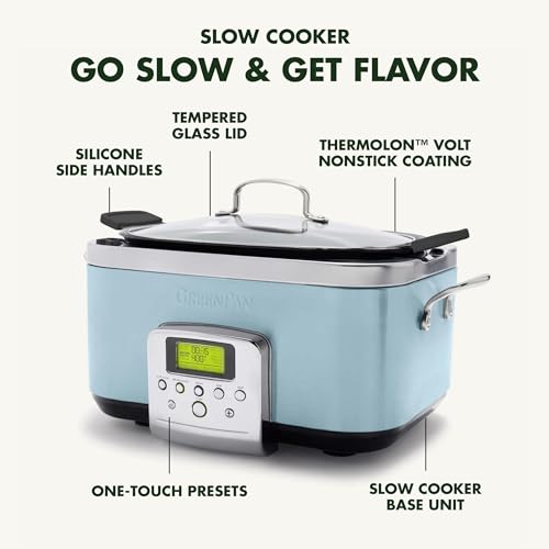 GreenPan-Elite-8-in-1-Programmable-6QT-Electric-Slow-Cooker-Dishwasher-Safe-Lid-Removable-Crock-PFAS-Free-Healthy-Ceramic-Nonstick-Multi-Cooker-SearSauteBrownSteam-BasketRoast-Sky-Blue