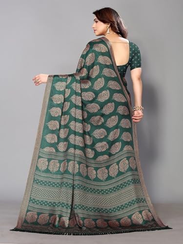 Image of Amazon Brand - Tavasya Womens Blocked Printed Daily Wear Chiffon Georgette Saree With Blouse With Blouse