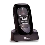 TTfone Lunar TT750 Big Button Simple Easy Clamshell Flip Mobile Phone Pay As You Go (O2 Bundle with £10 Credit, Black)